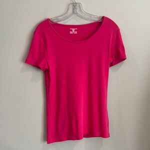 Jones New York‎ Fitted Pink Short Sleeve Tee